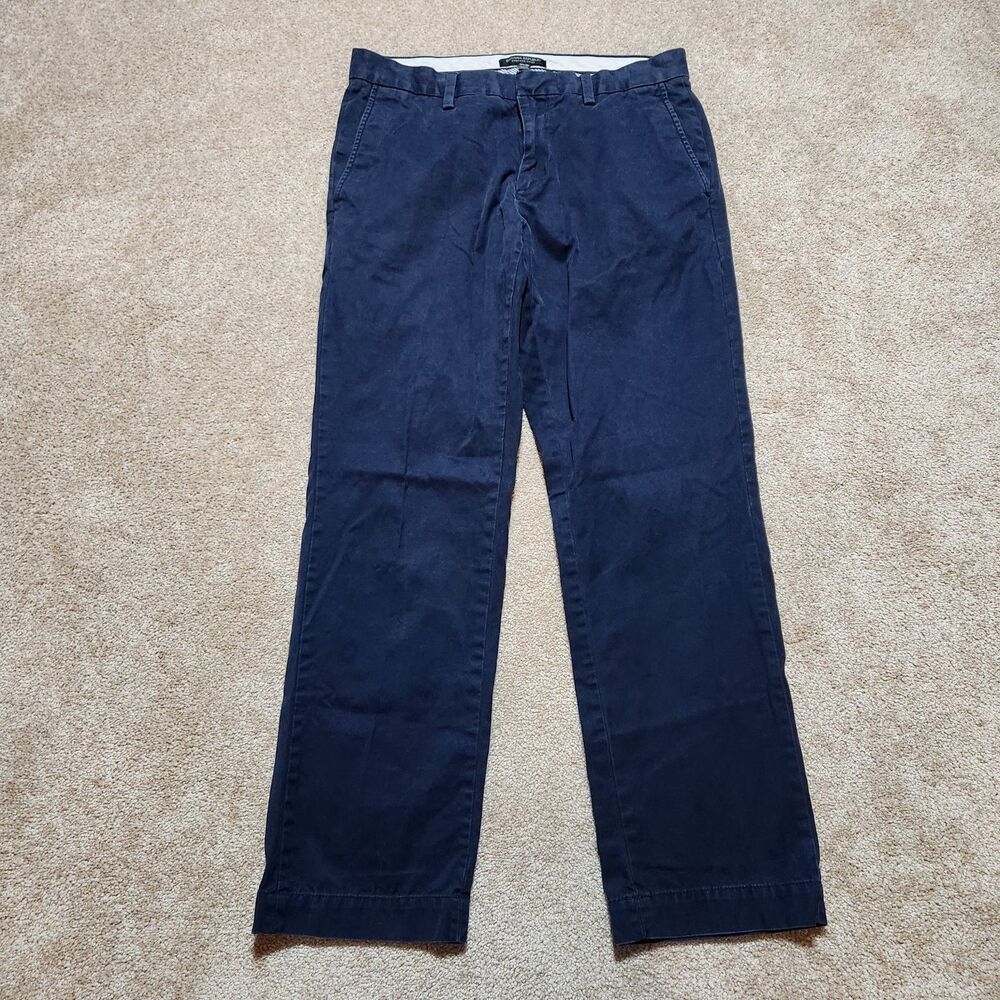 Banana Republic Emerson Chino Men 31x30(32X28) Navy Straight Leg Pants